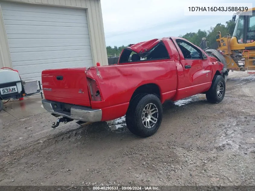 2003 Dodge Ram 1500 Slt/Laramie/St VIN: 1D7HA16D43J588439 Lot: 40290533