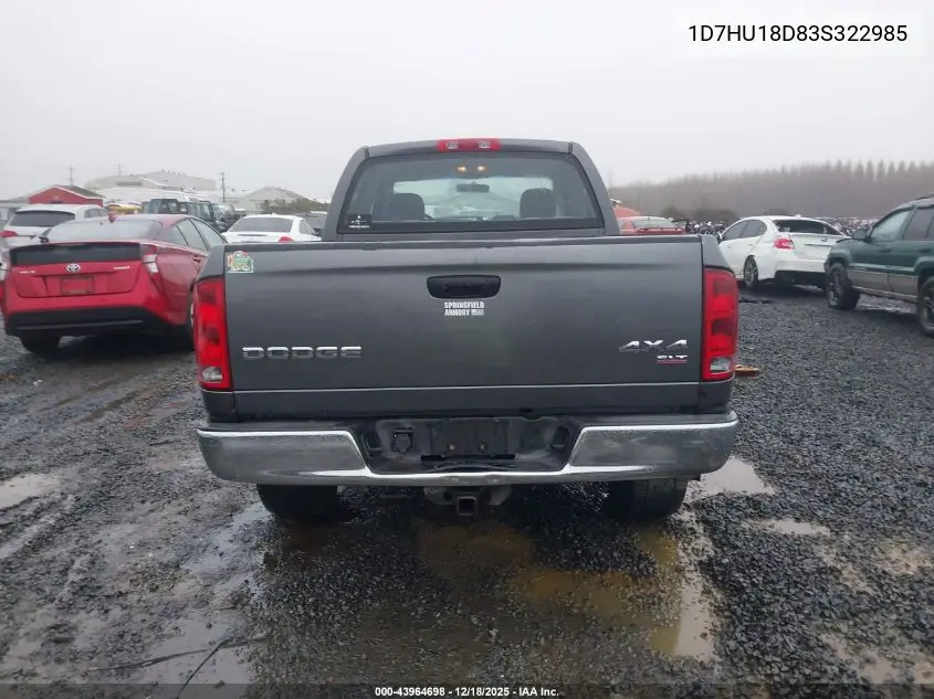 1D7HU18D83S322985 2003 Dodge Ram 1500 Slt/Laramie/St
