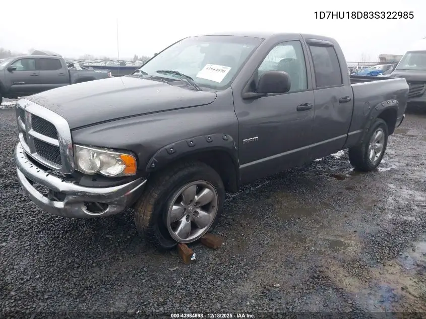 1D7HU18D83S322985 2003 Dodge Ram 1500 Slt/Laramie/St