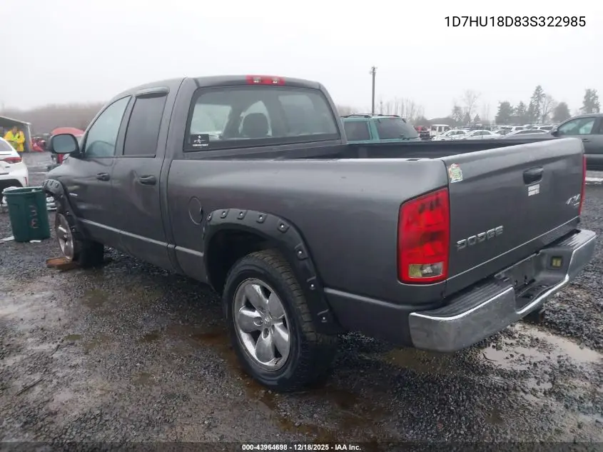 1D7HU18D83S322985 2003 Dodge Ram 1500 Slt/Laramie/St