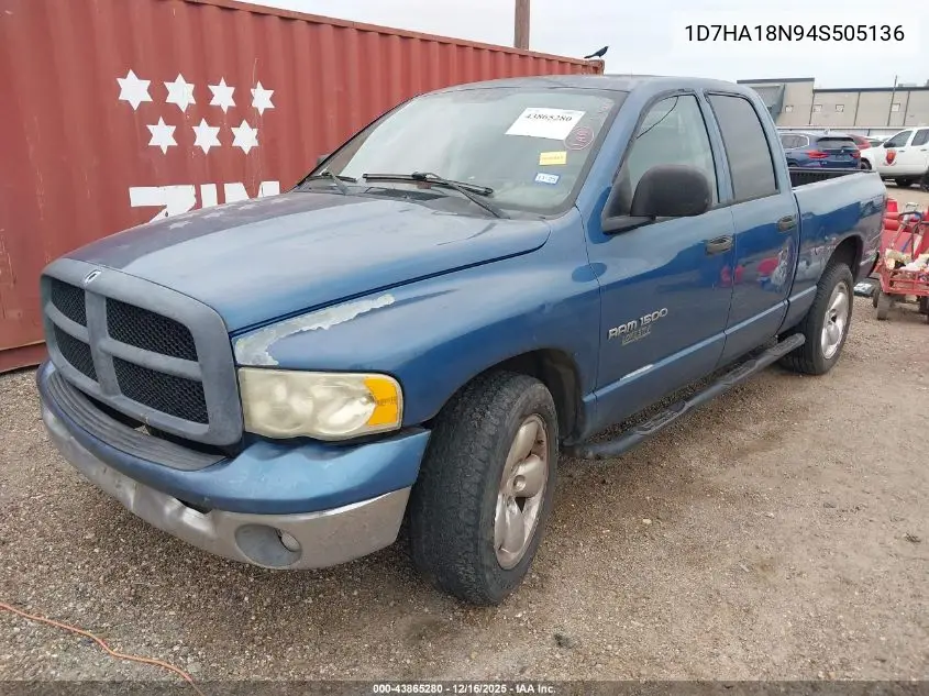 1D7HA18N94S505136 2004 Dodge Ram 1500 Slt/Laramie