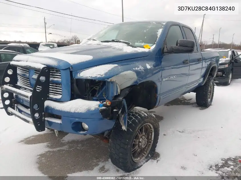 3D7KU28C84G138240 2004 Dodge Ram 2500 Slt/Laramie