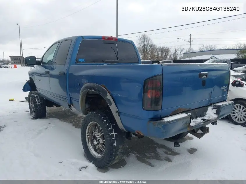 3D7KU28C84G138240 2004 Dodge Ram 2500 Slt/Laramie