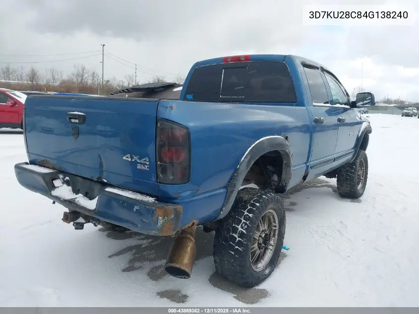 3D7KU28C84G138240 2004 Dodge Ram 2500 Slt/Laramie