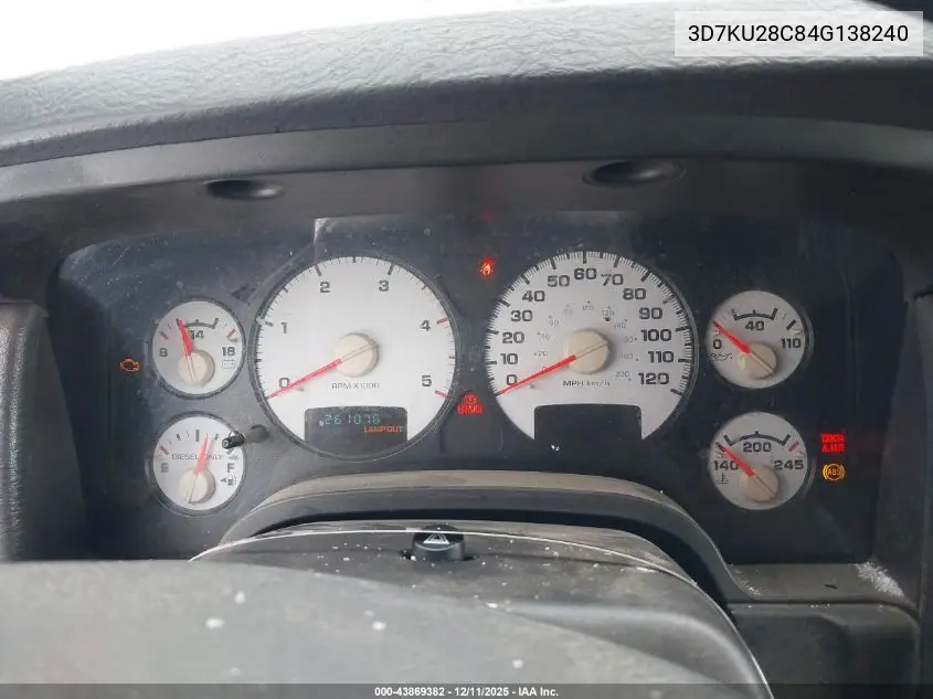 3D7KU28C84G138240 2004 Dodge Ram 2500 Slt/Laramie