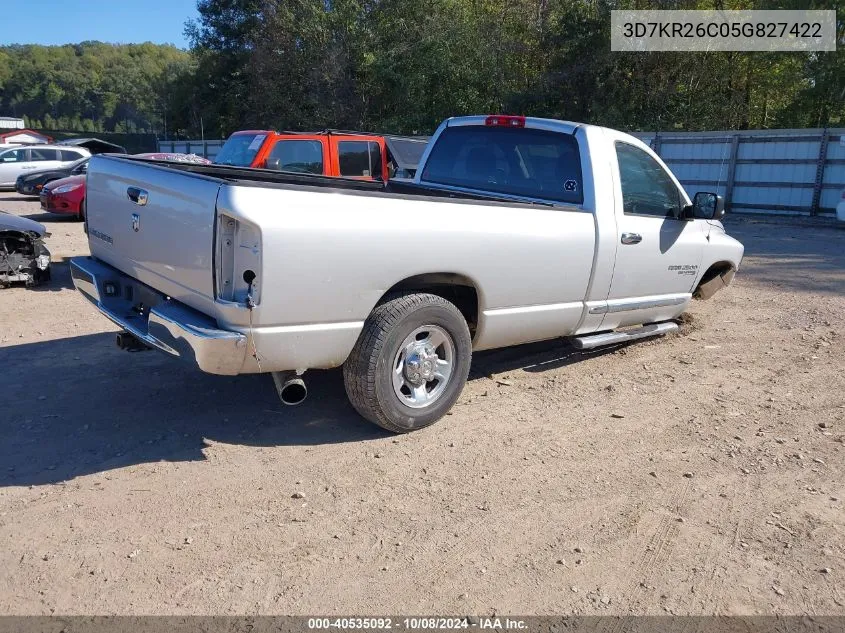 3D7KR26C05G827422 2005 Dodge Ram 2500 Slt/Laramie