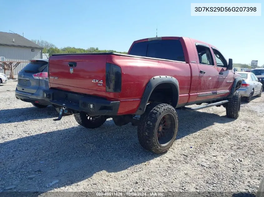 2006 Dodge Ram 2500 Slt VIN: 3D7KS29D56G207398 Lot: 40511026