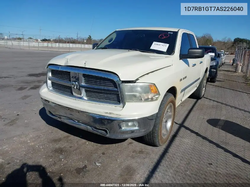 1D7RB1GT7AS226040 2010 Dodge Ram 1500 Slt/Sport/Trx