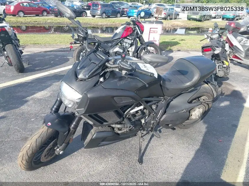 2015 Ducati Diavel VIN: ZDM13BSW3FB025338 Lot: 43896184