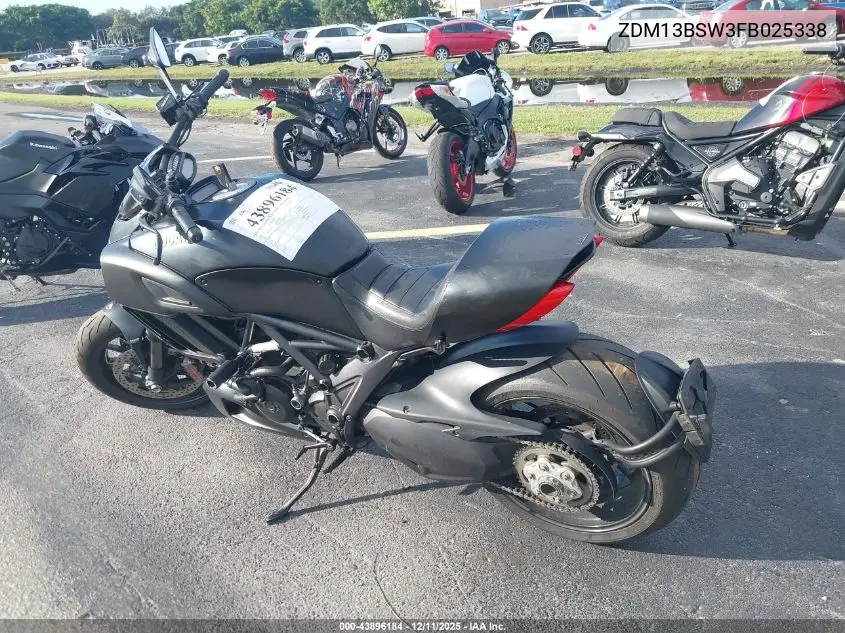 2015 Ducati Diavel VIN: ZDM13BSW3FB025338 Lot: 43896184
