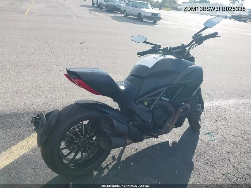 2015 Ducati Diavel VIN: ZDM13BSW3FB025338 Lot: 43896184