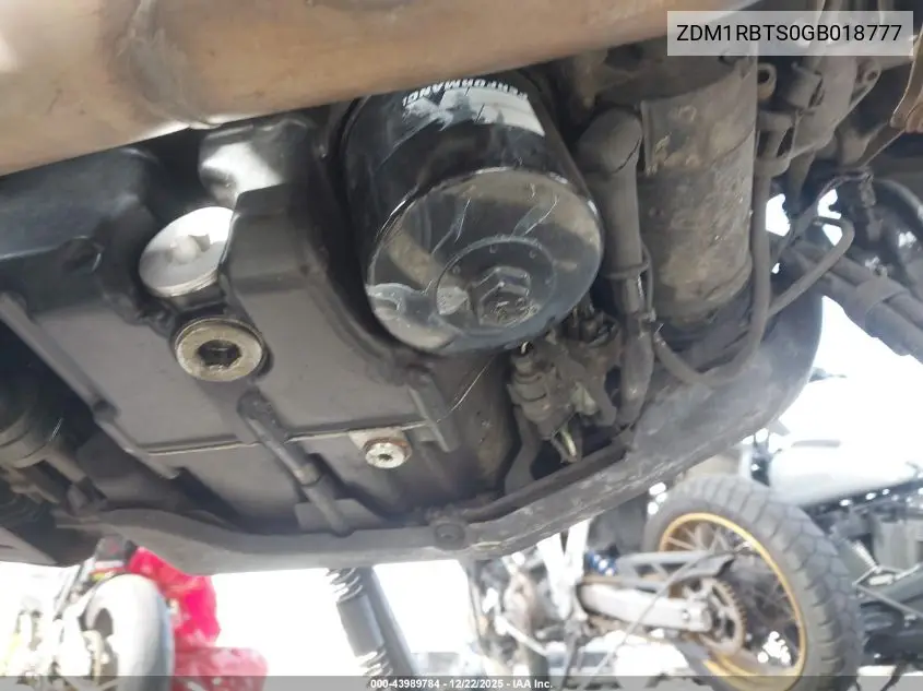 2016 Ducati Monster 821 VIN: ZDM1RBTS0GB018777 Lot: 43989784