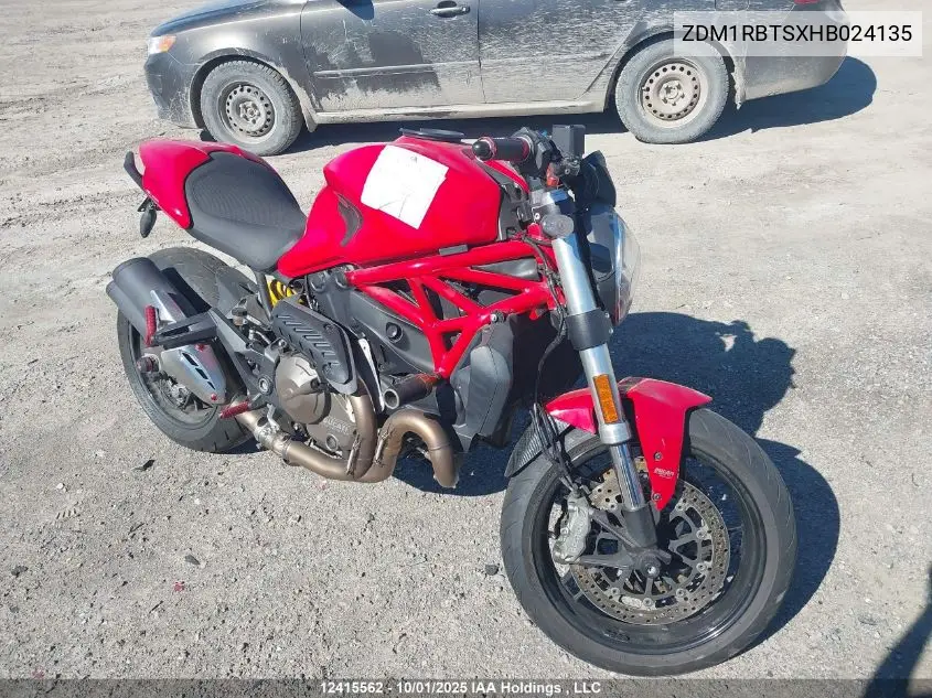 ZDM1RBTSXHB024135 2017 Ducati Monster 821
