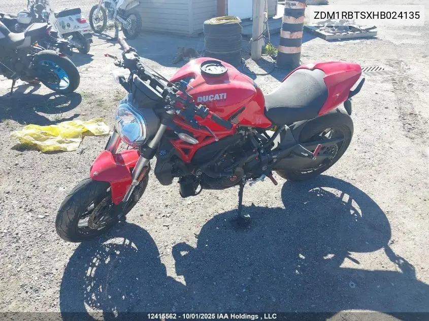 ZDM1RBTSXHB024135 2017 Ducati Monster 821