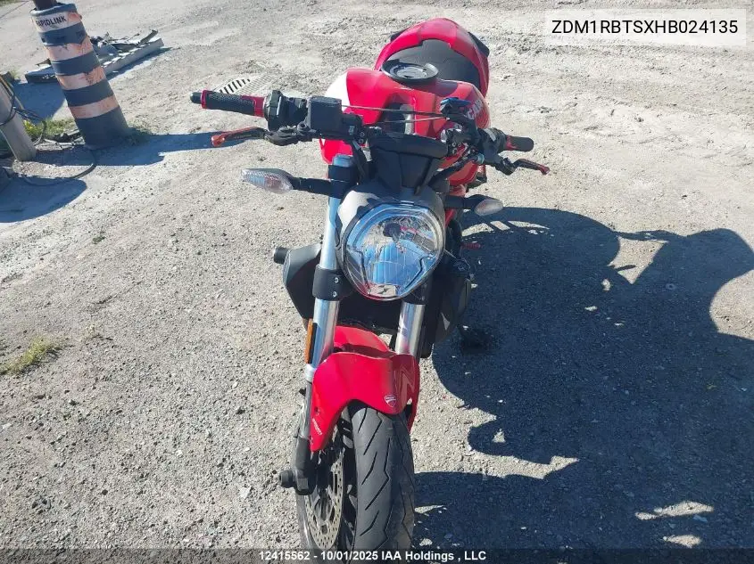 ZDM1RBTSXHB024135 2017 Ducati Monster 821