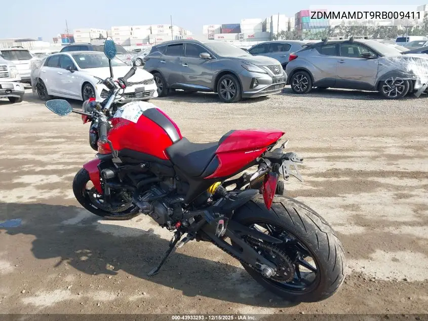 2024 Ducati Monster VIN: ZDMMAMDT9RB009411 Lot: 43933293