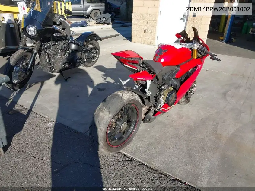 2012 Ducati Superbike 1199 Panigale/S VIN: ZDM14BPW2CB001002 Lot: 43853034