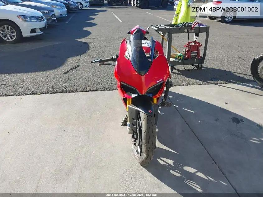 2012 Ducati Superbike 1199 Panigale/S VIN: ZDM14BPW2CB001002 Lot: 43853034