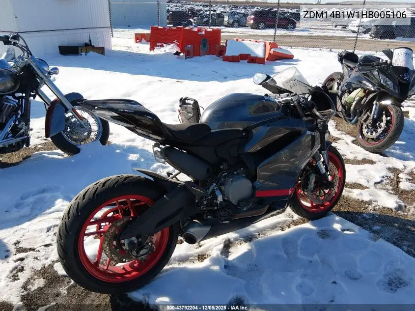 2017 Ducati Superbike 959 Panigale VIN: ZDM14B1W1HB005106 Lot: 43792204