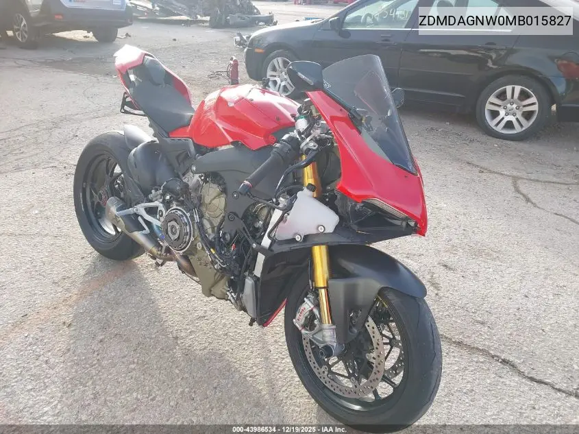 2021 Ducati Panigale V4/V4S/V4S Speciale VIN: ZDMDAGNW0MB015827 Lot: 43986534