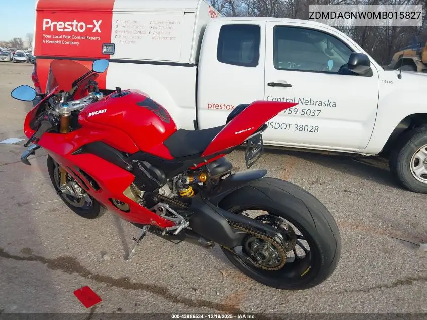 2021 Ducati Panigale V4/V4S/V4S Speciale VIN: ZDMDAGNW0MB015827 Lot: 43986534