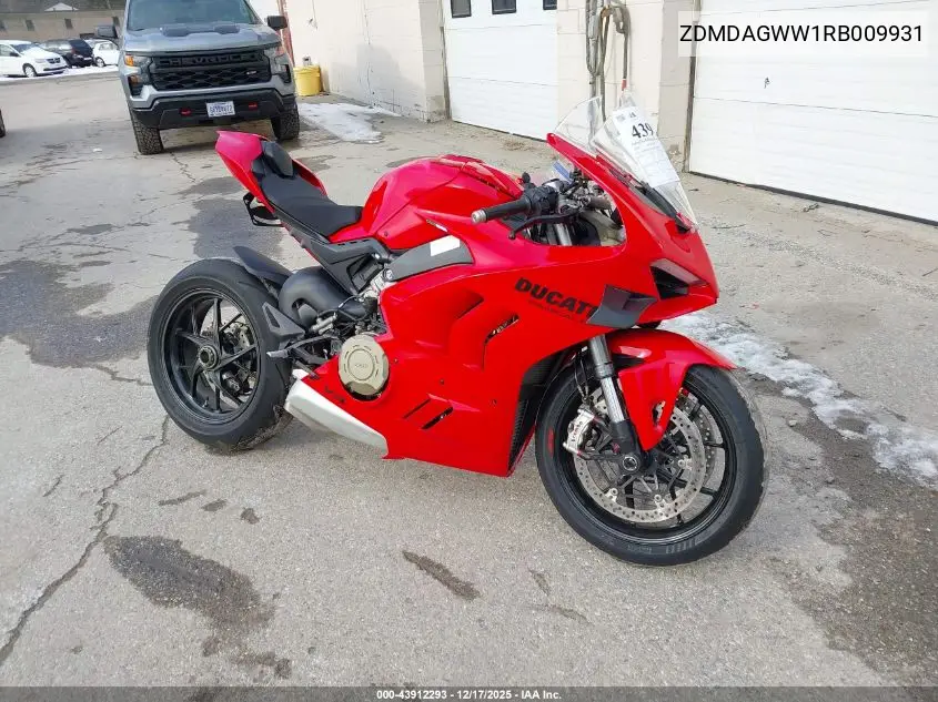 2024 Ducati Panigale V4S VIN: ZDMDAGWW1RB009931 Lot: 43912293