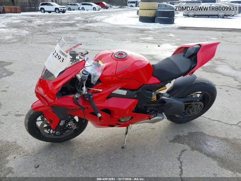 2024 Ducati Panigale V4S VIN: ZDMDAGWW1RB009931 Lot: 43912293
