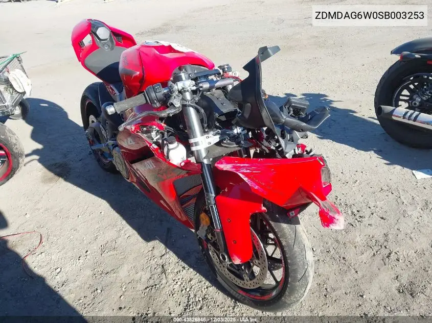 2025 Ducati Panigale V4/V4S VIN: ZDMDAG6W0SB003253 Lot: 43826846