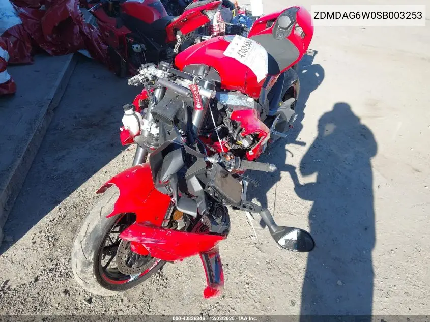 2025 Ducati Panigale V4/V4S VIN: ZDMDAG6W0SB003253 Lot: 43826846