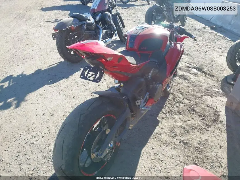 2025 Ducati Panigale V4/V4S VIN: ZDMDAG6W0SB003253 Lot: 43826846