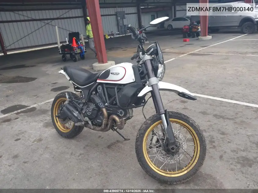 2017 Ducati Scrambler Desert Sled VIN: ZDMKAFBM7HB000140 Lot: 43905774