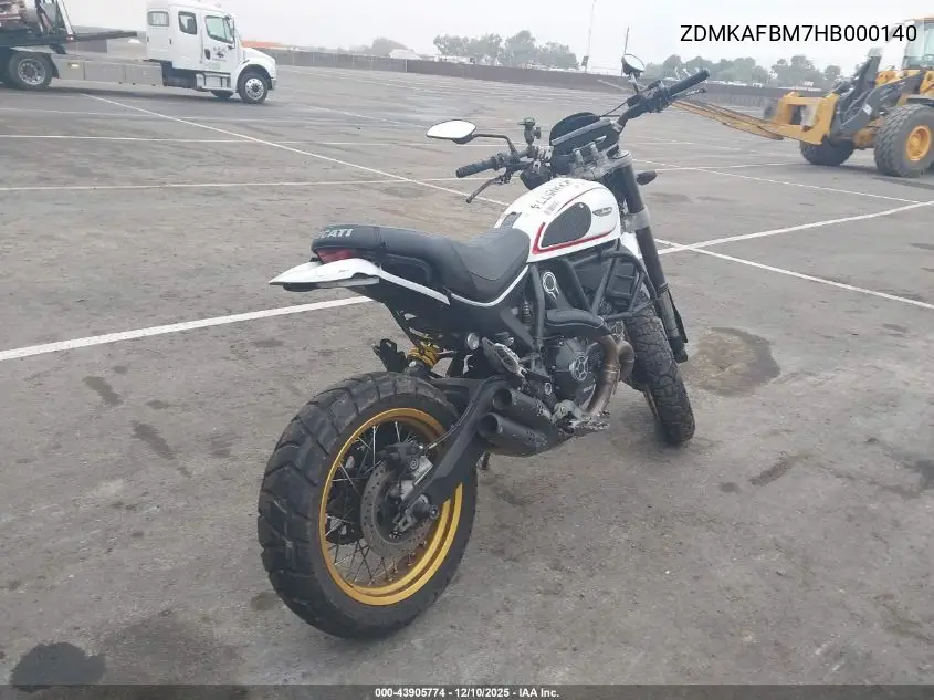 2017 Ducati Scrambler Desert Sled VIN: ZDMKAFBM7HB000140 Lot: 43905774