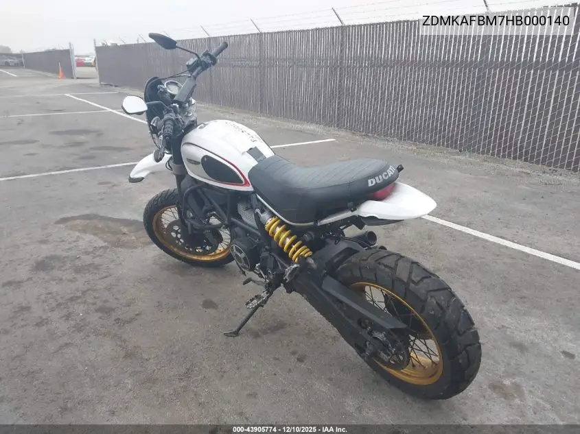 2017 Ducati Scrambler Desert Sled VIN: ZDMKAFBM7HB000140 Lot: 43905774