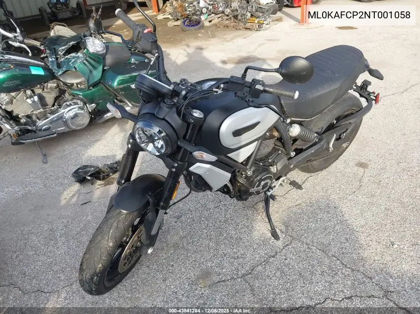 2022 Ducati Scrambler 1100/1100 Special/1100 Sport/1100 Dark Pro VIN: ML0KAFCP2NT001058 Lot: 43841284