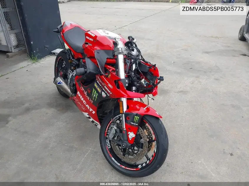 2023 Ducati Supersport VIN: ZDMVABDS5PB005773 Lot: 43826865