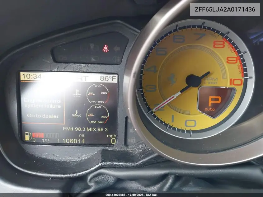 ZFF65LJA2A0171436 2010 Ferrari California