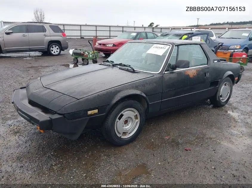 ZBBBS00A7G7156153 1986 Fiat Bertone