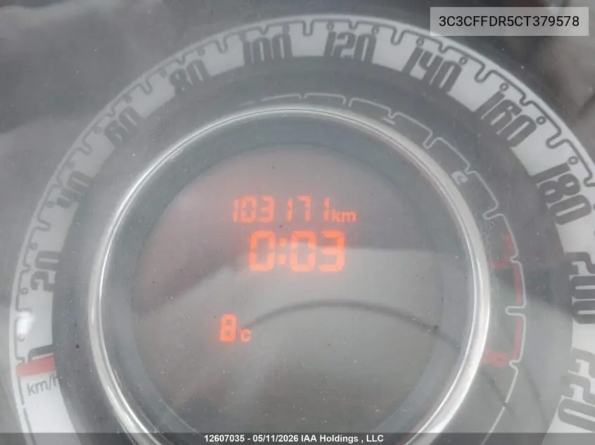 2012 Fiat 500C Pop VIN: 3C3CFFDR5CT379578 Lot: 12607035x