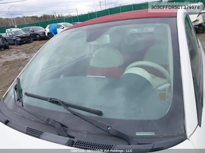 2012 Fiat 500C Pop VIN: 3C3CFFDR5CT379578 Lot: 12607035x