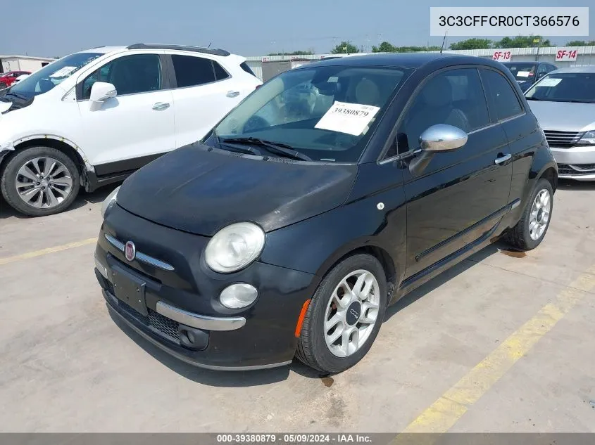 3C3CFFCR0CT366576 2012 Fiat 500 Lounge