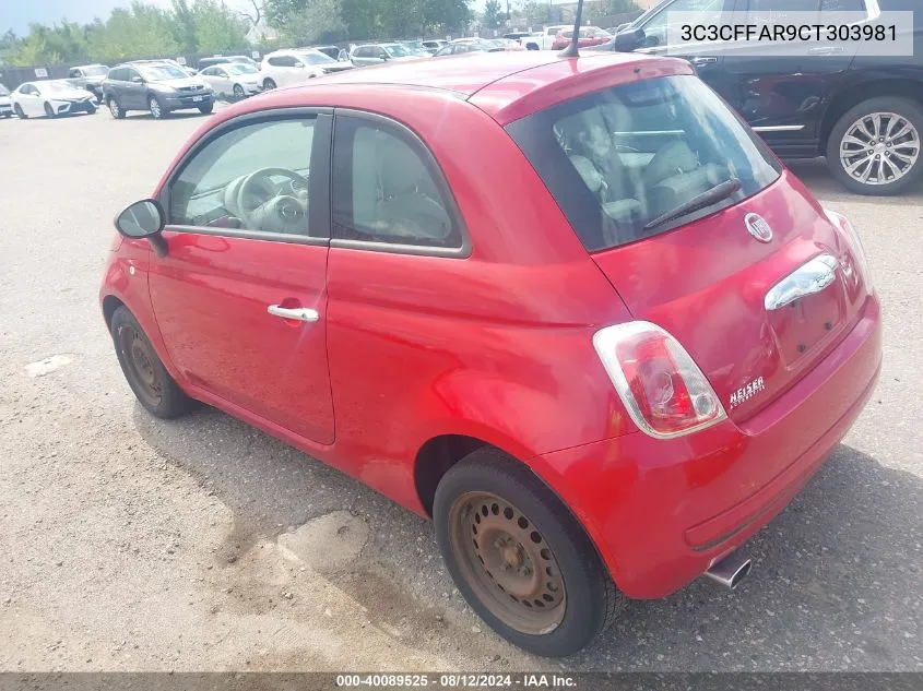 3C3CFFAR9CT303981 2012 Fiat 500 Pop