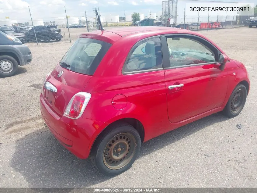 3C3CFFAR9CT303981 2012 Fiat 500 Pop