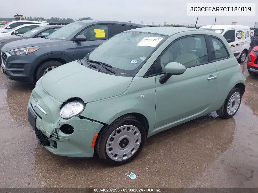 3C3CFFAR7CT184019 2012 Fiat 500 Pop