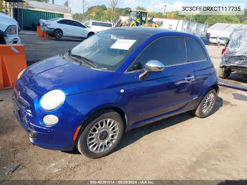 3C3CFFCRXCT117735 2012 Fiat 500 Lounge