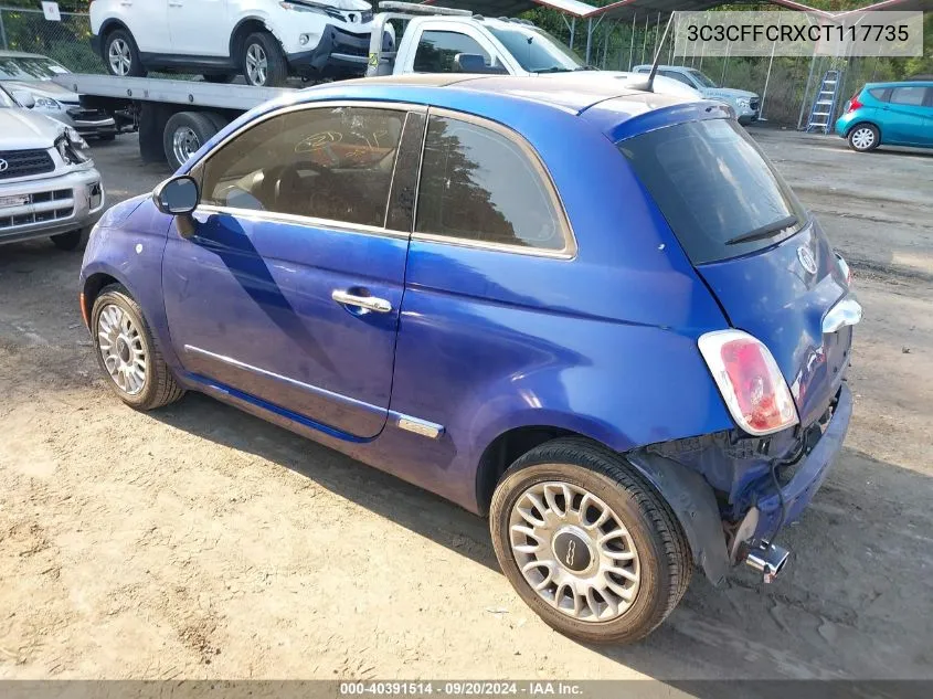 3C3CFFCRXCT117735 2012 Fiat 500 Lounge