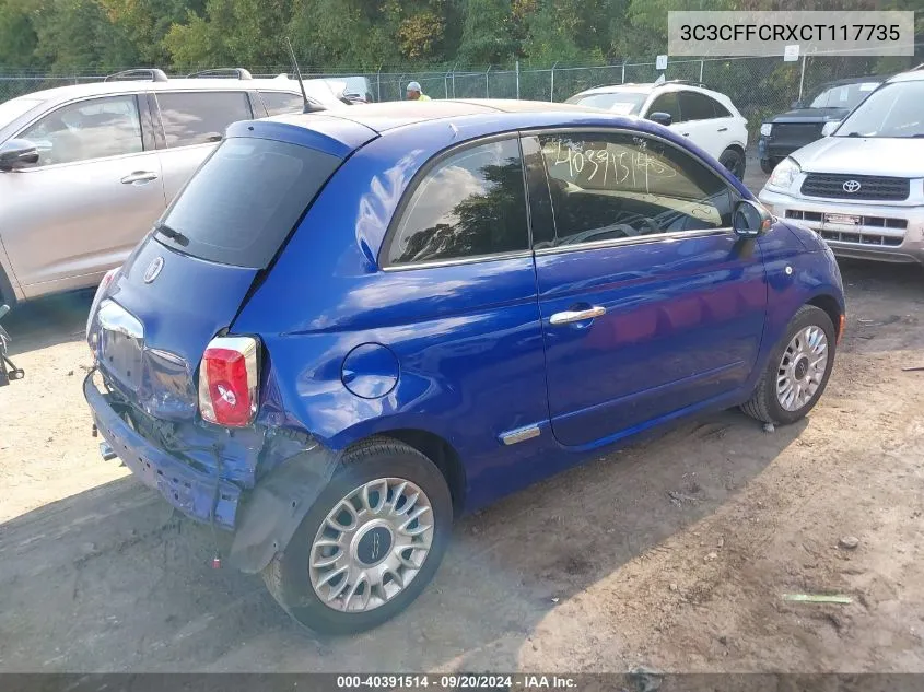 3C3CFFCRXCT117735 2012 Fiat 500 Lounge