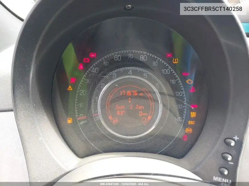 3C3CFFBR5CT140258 2012 Fiat 500 Sport