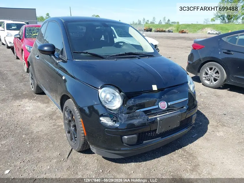 2017 Fiat 500 VIN: 3C3CFFARXHT699488 Lot: 12617840