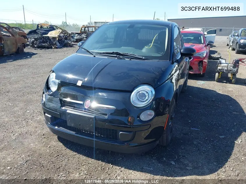 2017 Fiat 500 VIN: 3C3CFFARXHT699488 Lot: 12617840