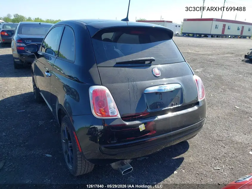 2017 Fiat 500 VIN: 3C3CFFARXHT699488 Lot: 12617840